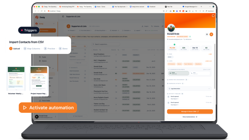 Introducing Dasig CRM & Marketing Beta — Civic Organizing Beyond the Spreadsheet